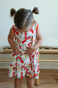 Crawfish Bamboo Tiered Twirl Dress - with Pockets