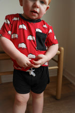 Load image into Gallery viewer, Pig Bamboo Varsity Short Set - T-shirt &amp; Shorts
