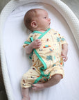 Beach Dogs Bamboo Kimono Onesie with Snaps