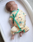 Beach Dogs Bamboo Kimono Onesie with Snaps