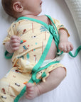 Beach Dogs Bamboo Kimono Onesie with Snaps