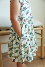 Load image into Gallery viewer, Dino Bamboo Tiered Twirl Dress - with Pockets
