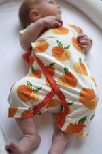 Load image into Gallery viewer, Peaches Bamboo Kimono Onesie with Snaps
