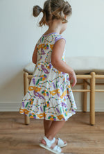 Load image into Gallery viewer, Mardi Gras Bamboo Tiered Twirl Dress - with Pockets
