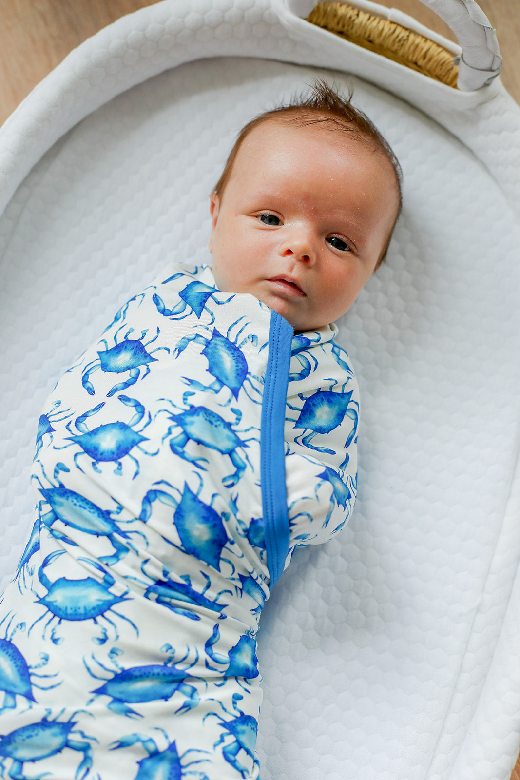 Blue Crab Bamboo Swaddle Blanket