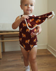 Collie Bamboo Henley Onesie with Snaps
