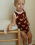 Collie Bamboo Henley Onesie with Snaps