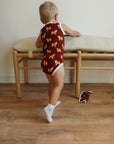 Collie Bamboo Henley Onesie with Snaps