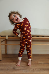 Toddler Pajama Set, Super Soft Viscose Bamboo, Collie Print