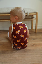 Load image into Gallery viewer, Collie Bamboo Henley Onesie with Snaps
