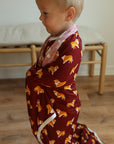 Collie Bamboo Henley Onesie with Snaps