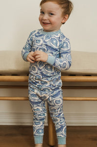 Blue Oyster 2 Piece Bamboo Pajama Set