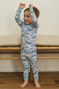 Blue Oyster 2 Piece Bamboo Pajama Set