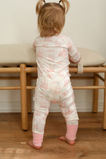 Load image into Gallery viewer, Pink Toile Double Zipper Bamboo Sleeper
