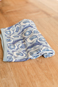 Blue Oyster Bamboo Swaddle Blanket