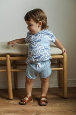 Load image into Gallery viewer, Blue Oyster Bamboo Varsity Short Set - T-shirt &amp; Shorts
