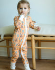 Orange Bunny Double Zipper Bamboo Sleeper