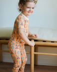 Orange Bunny 2 Piece Bamboo Pajama Set