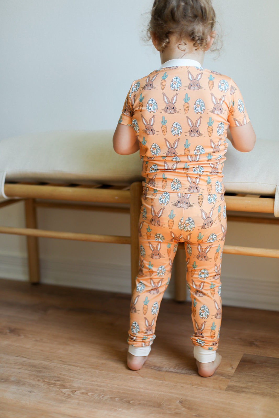 Orange Bunny 2 Piece Bamboo Pajama Set