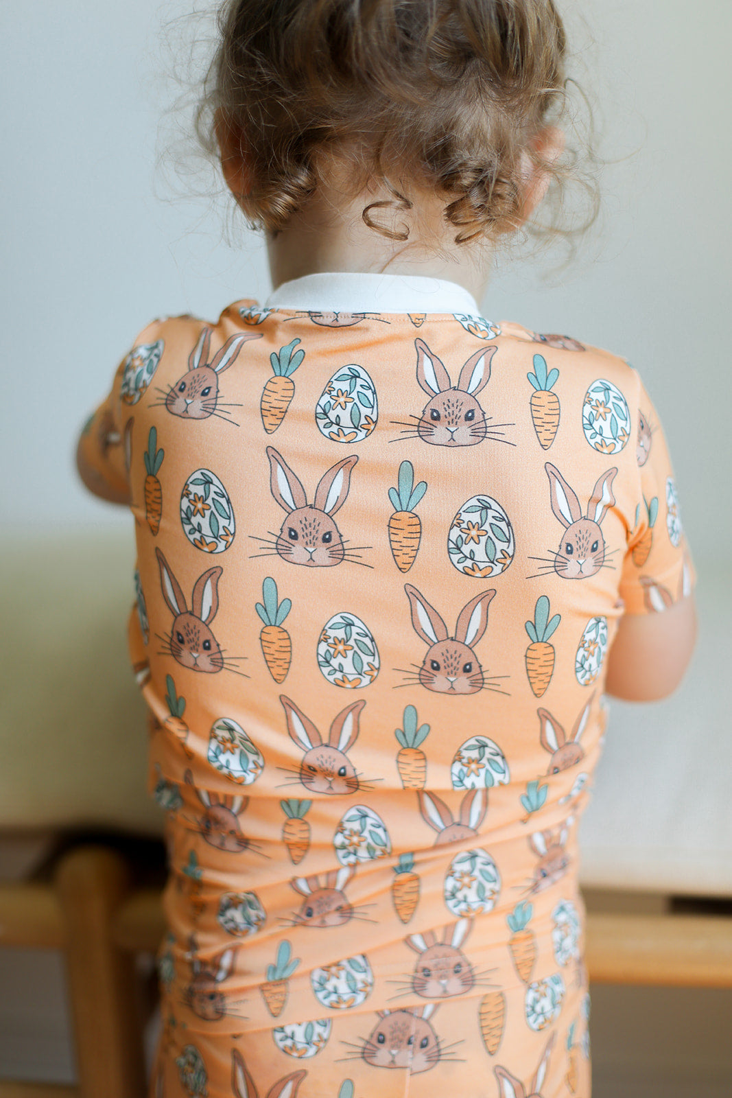 Orange Bunny 2 Piece Bamboo Pajama Set