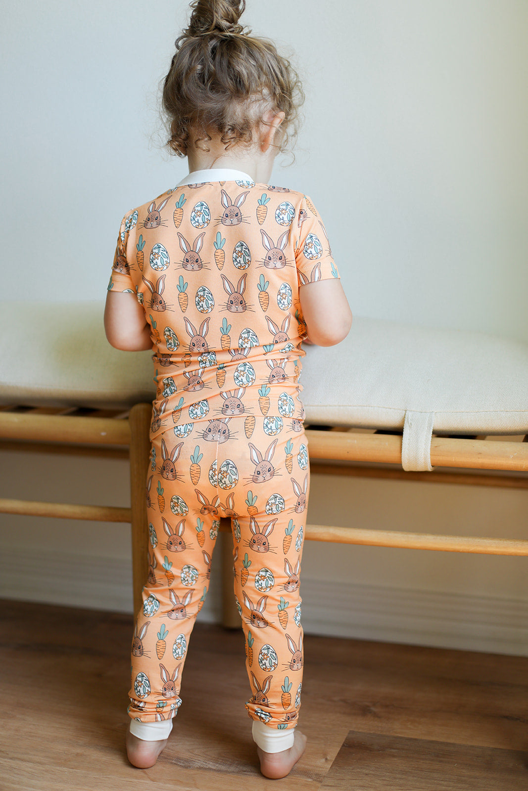 Orange Bunny 2 Piece Bamboo Pajama Set