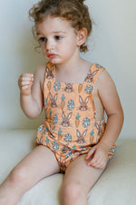 Load image into Gallery viewer, Orange Bunny Bamboo Sun Bubble with Adjustable Straps
