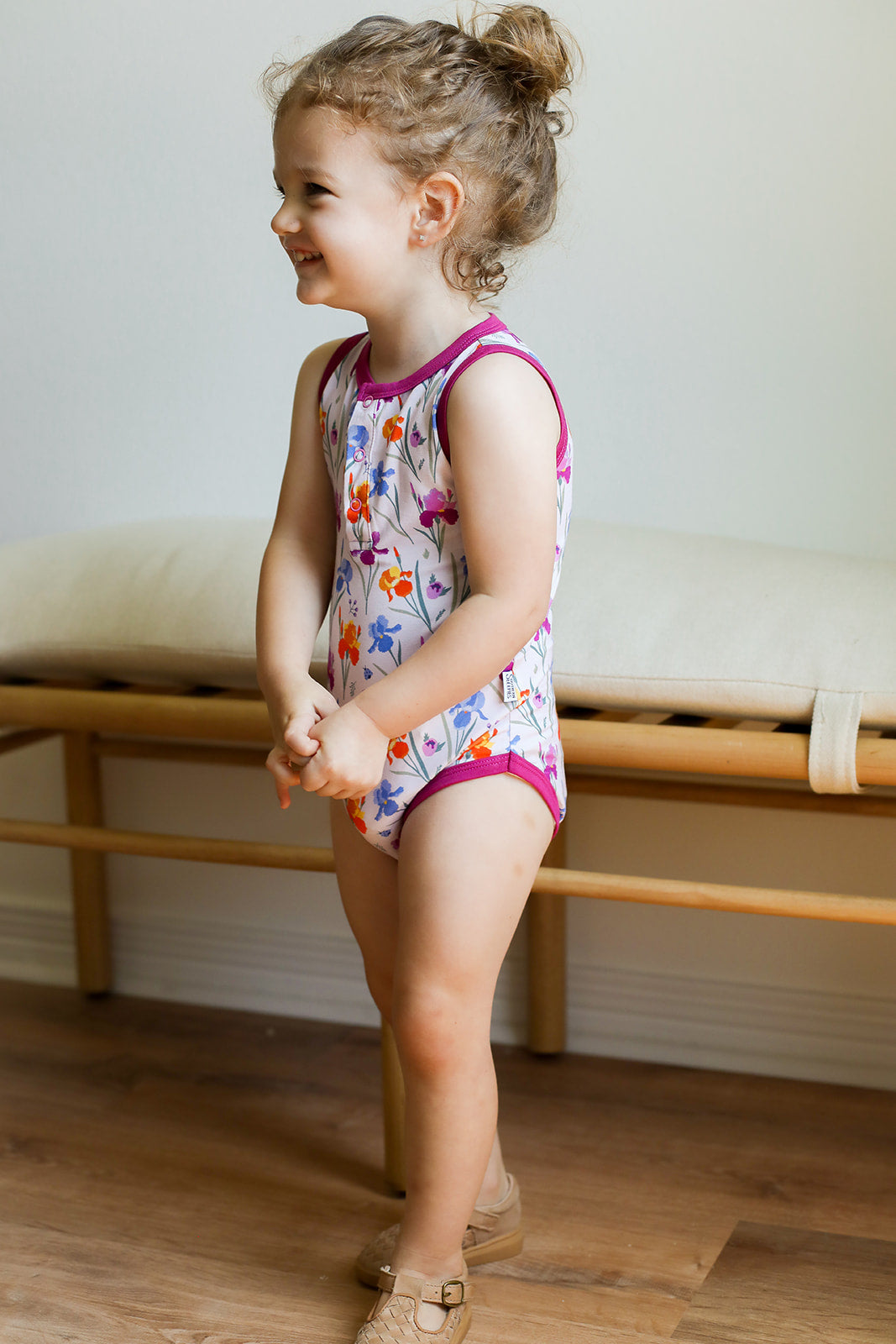 Iris Bamboo Henley Onesie with Snaps