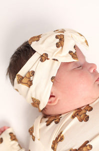 Teddy Bear Bamboo Bow Headband