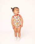 Hot Sauce Bamboo Henley Onesie with Snaps
