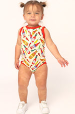 Load image into Gallery viewer, Hot Sauce Bamboo Henley Onesie with Snaps
