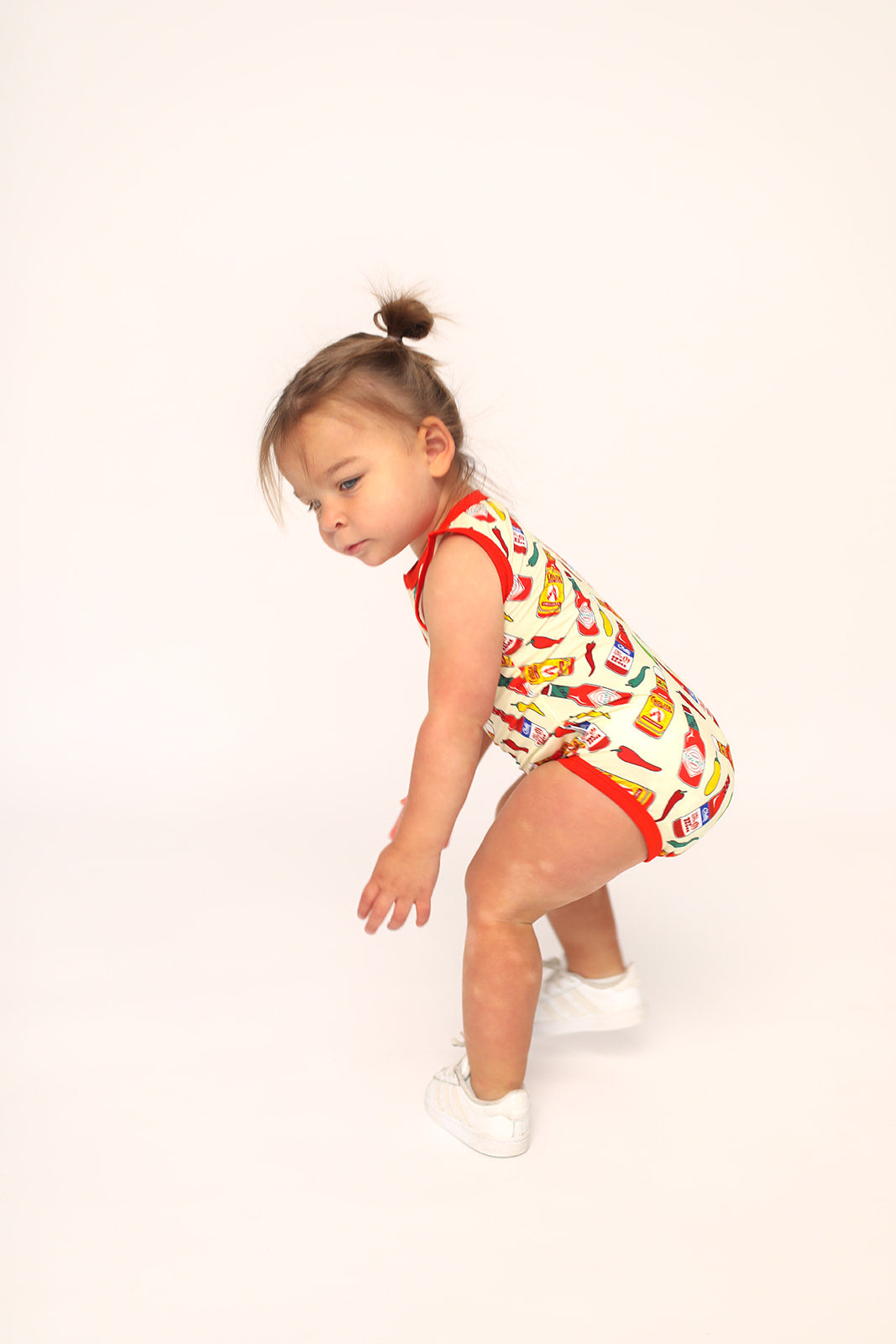 Hot Sauce Bamboo Henley Onesie with Snaps