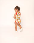 Hot Sauce Bamboo Henley Onesie with Snaps