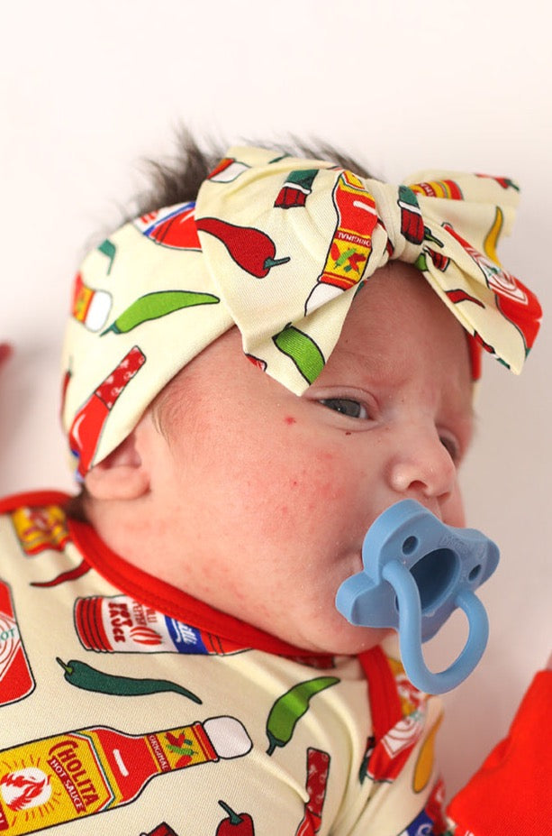 Hot Sauce Bamboo Bow Headband