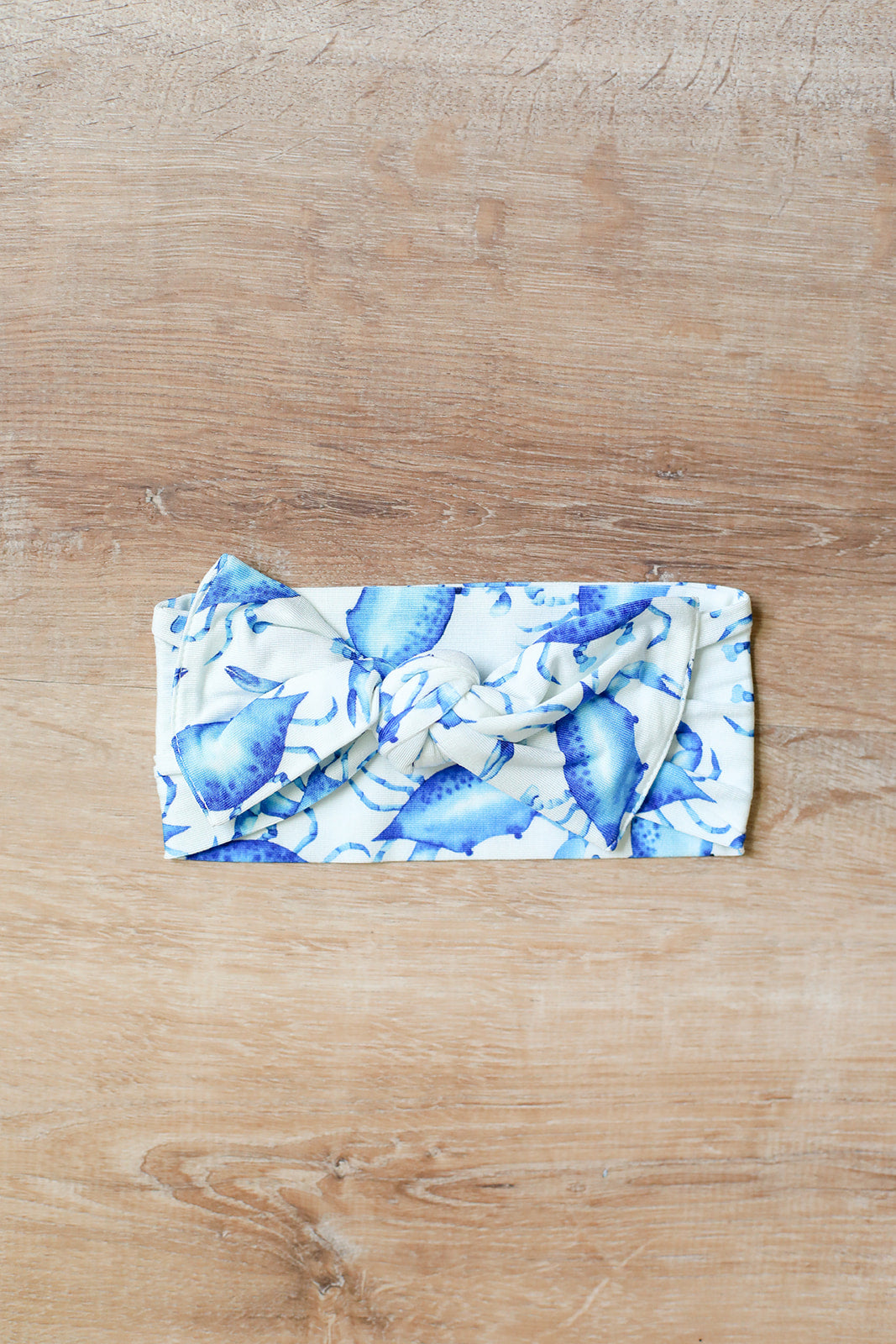 Blue Crab Bamboo Bow Headband