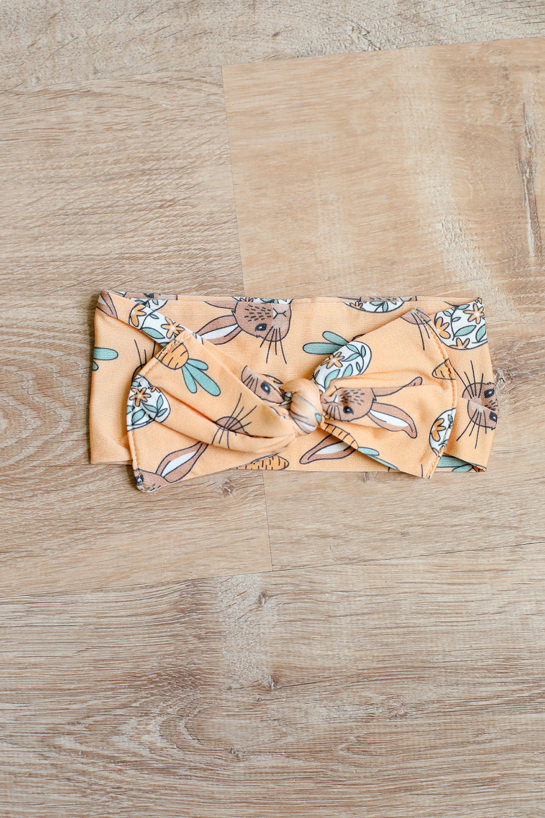 Orange Bunny Bamboo Bow Headband