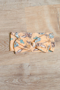 Orange Bunny Bamboo Bow Headband