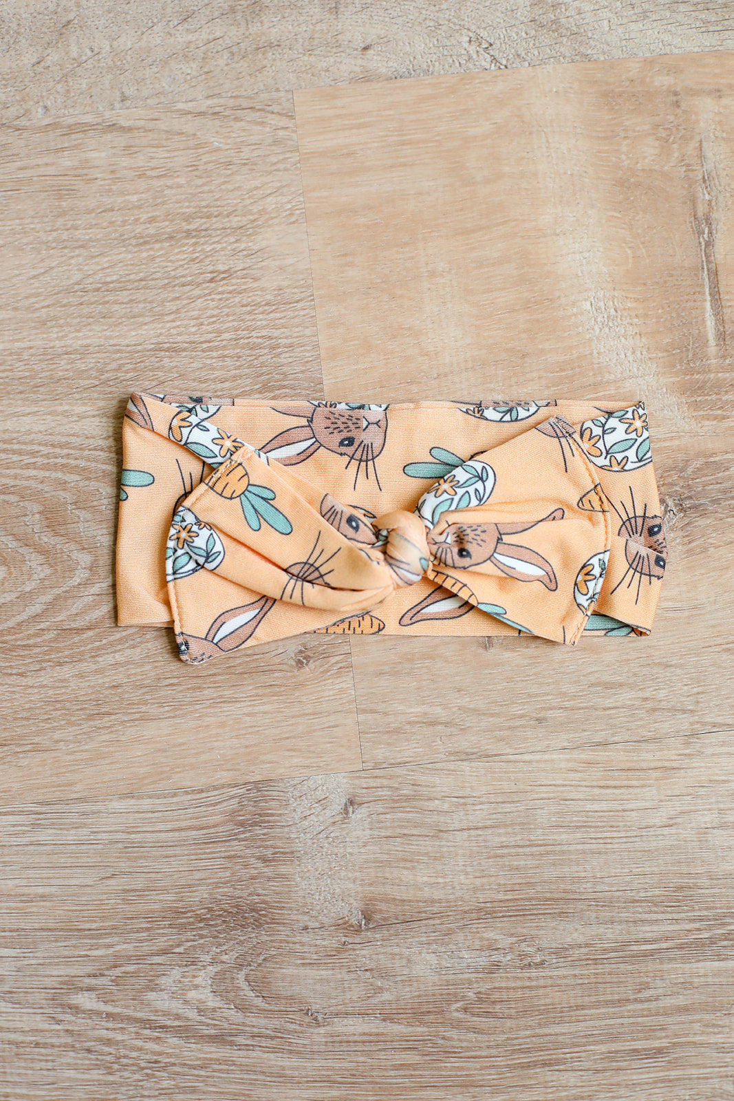 Orange Bunny Bamboo Bow Headband