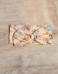 Orange Bunny Bamboo Bow Headband