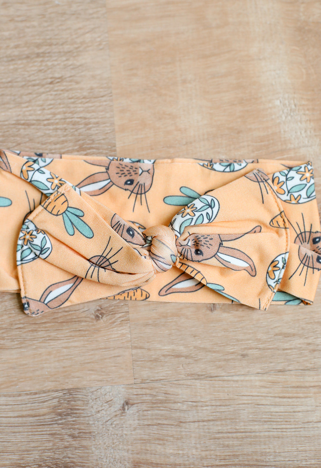 Orange Bunny Bamboo Bow Headband