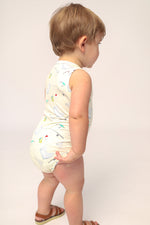 Load image into Gallery viewer, Fishing Bamboo Henley Onesie with Snaps
