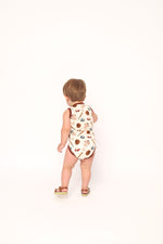 Load image into Gallery viewer, Baseball Bamboo Henley Onesie with Snaps
