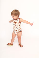 Load image into Gallery viewer, Baseball Bamboo Henley Onesie with Snaps
