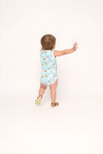 Load image into Gallery viewer, Pelican Bamboo Henley Onesie with Snaps
