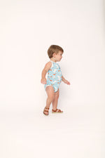 Load image into Gallery viewer, Pelican Bamboo Henley Onesie with Snaps
