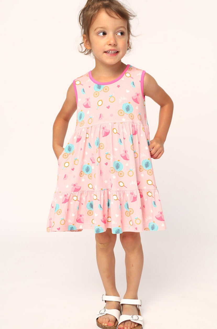 Princesses Bamboo Tiered Twirl Dress - with Pockets