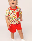 Hot Sauce Bamboo Varsity Short Set - T-shirt & Shorts