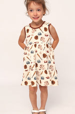 Load image into Gallery viewer, Baseball Bamboo Tiered Twirl Dress - with Pockets
