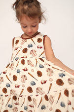 Load image into Gallery viewer, Baseball Bamboo Tiered Twirl Dress - with Pockets

