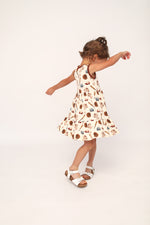 Load image into Gallery viewer, Baseball Bamboo Tiered Twirl Dress - with Pockets
