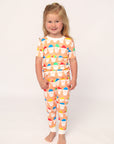 Orange Snowball 2 Piece Bamboo Pajama Set